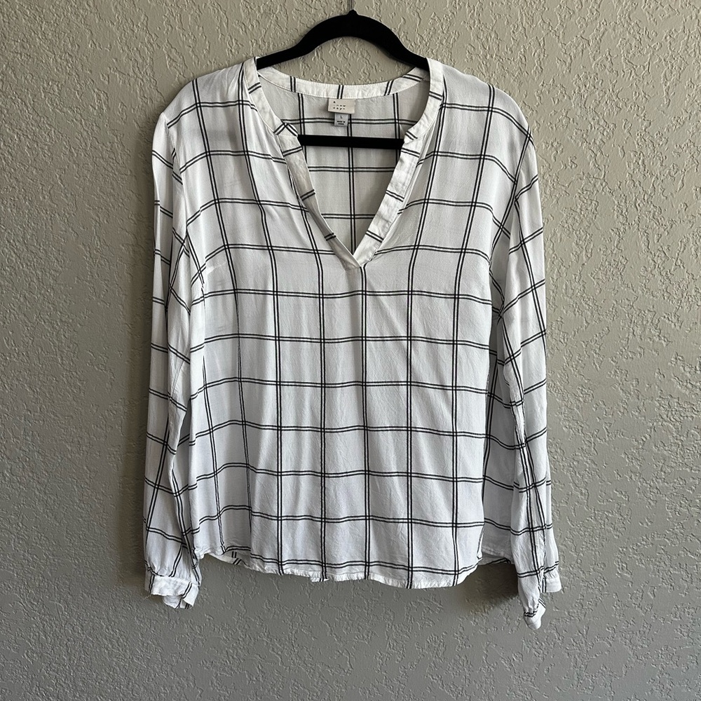A New Day Monochrome Plaid Top